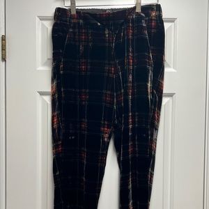 J Crew Velvet Tartan Pants